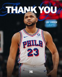 kaiyun-经验老将！76人官方晒照致谢埃里克-戈登并向其告别